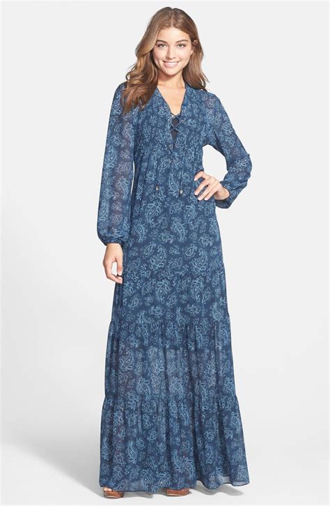 michael kors long sleeve maxi dress|michael kors lace dress.